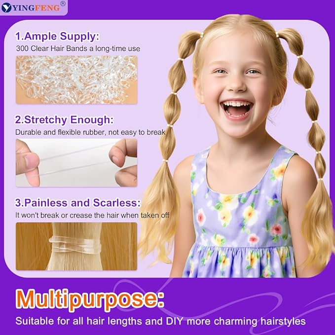 510PCS Black Bobby Pins Hair Pins Kit with Hair Net, YINGFENG Includes 100 Bobby Pins for Women, 100 U-Shaped Buns Hair Clips, 300 Hair Bands and 10 Black Hair Nets, Dance competition must haves