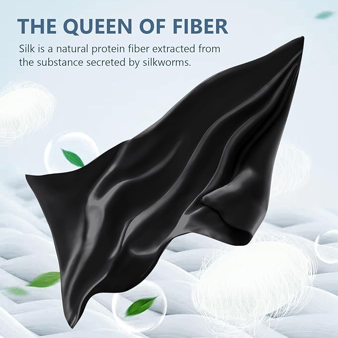 Silk Pillow Cases 2 Pack King Size Mulberry Silk Pillowcase Set of 2 for Hair & Skin 36 x 20 Inches 22 Momme Both Sided Grade 6A Silk Soft Breathable Cooling with Hidden Zipper, Black
