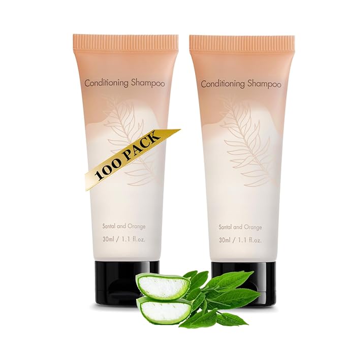 2 in 1 Shampoo and Conditioner Double Sealed 1 Fl. oz Individually Wrapped Travel Size Shampoo & Conditioner 2in1 Set Hotel Toiletries Bulk and Supplies for Guest