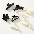 8PCS Hair Clips for Women, Flower Claw Clips for Thick Hair, Non-Slip Hair Accessories with Multi-Styles, Neutral Colors Hair Claw Clips and Variety Pack, Ideal for Girls