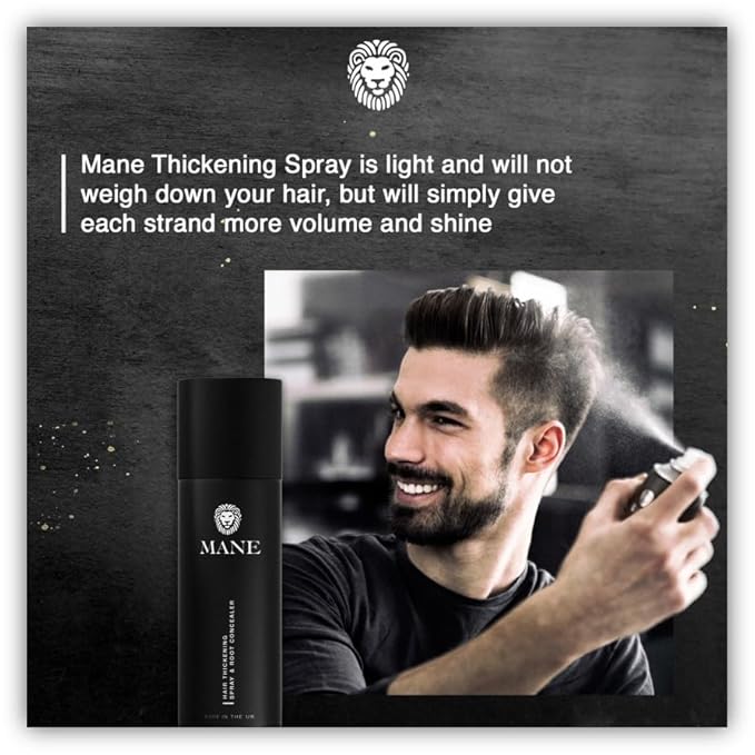 Hair Thickening Fiber Spray by Mane (100 ml, Black)