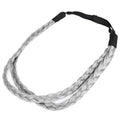 DIGUAN Double Three Strand Synthetic Hair Braided Headband Hairpiece Extension Women Girl Beauty accessory (Smoky Gray)