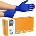 Inspire Black Nitrile Disposable Gloves | 4.5 Nitrile Safety Medical Exam Cooking Cleaning Disposable Black Gloves (Blue - Box of 100, Medium)