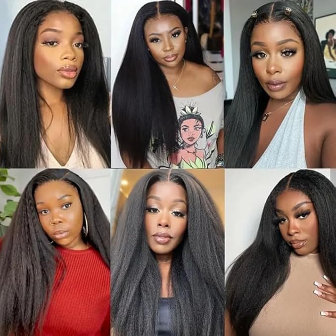 Bundles Human Hair Natural Black Yaki Straight Bundles 24 26 28 Inch Brazilian Virgin Soft and Silky Remy Hair Extensions Niegmeag Double Weft Color 1B Kinky Straight Bundle 300g