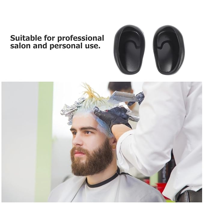 6pcs Earmuffs Heat Protector for Hair Black Ear Cuff Black Hair Dye Ear Protectors for Hair Dryer Ear Protector for Salon Hair Salon Earmuffs Hair Dyeing Supplies Plastic Hairbrush