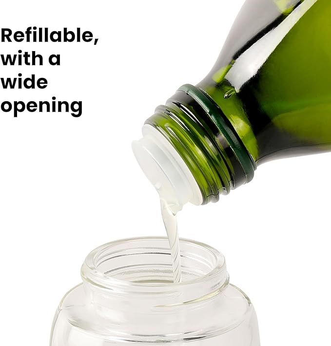 Mistifi Oil Sprayer 150ml glass bottle. Upgraded Version.Fine Mist Spray Bottle for Air Fryer, Olive Oil, Avocado Oil, Healthy Nonstick Frying, Commercial & Home Kitchen Use　(PS640)