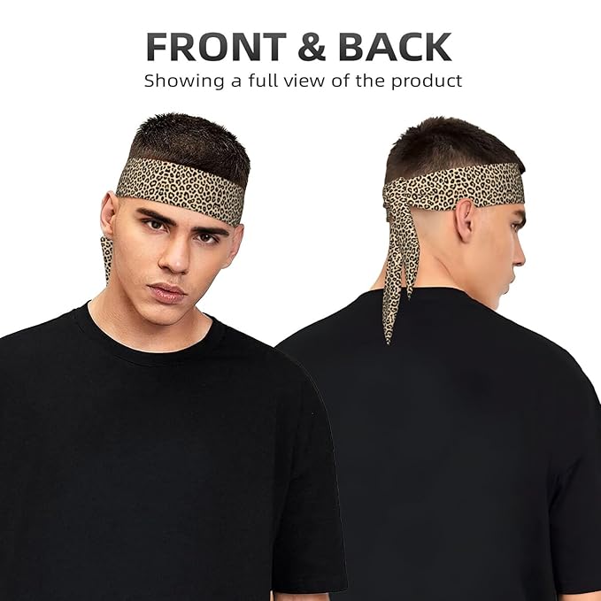 Men Women Novelty Sports Sweat Bands Hair Accessories for Sports Workout Shower, Elastic Multi Style Animal Cheetah Leopard Print Hair Band Headdress