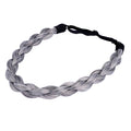 DIGUAN Chubby Narrow Synthetic Hair Braided Headband Classic Chunky Plaited Braids Elastic Stretch Hairpiece Women Girl Beauty accessory, 58g (Dark Gray)