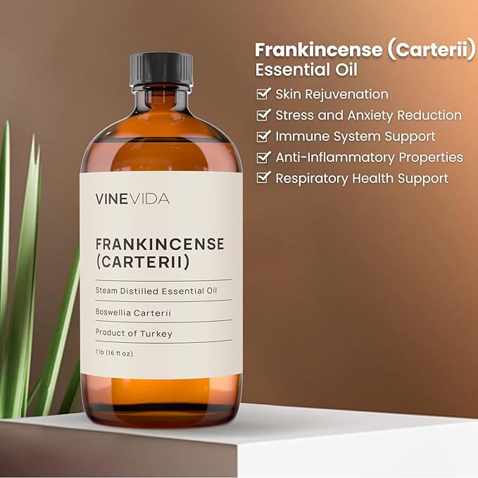 VINEVIDA Frankincense Essential Oil - 16 oz Undiluted - DIY Candle Scents - Safe for Skin