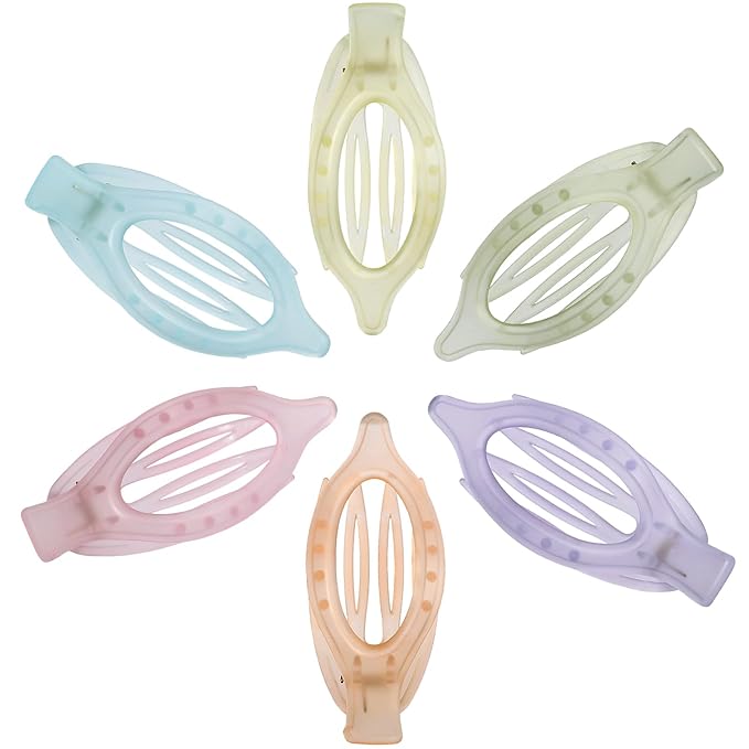 Flat Hair Clips for Women - 6 PCS French Flat Claw Clips Medium Hair Clips for Girls Large Hair Claw Clips for Thick or Thin Hair Strong Hold No Slip Hair Accessories for women (Ice Cream)