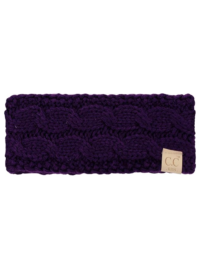 C.C Children's Kids' Winter Warm Cable Knit Fuzzy Lined Ear Warmer Headband
