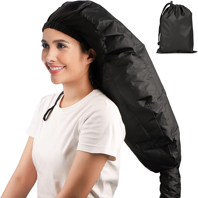 Bonnet Hooded Hair Dryer Attachment, Segbeauty Extra Large Adjustable Deep Conditioning Cap, Upgraded Drying Heat Cap with Elastic Strap for Natural Curly Textured Hair Care, Fast Drying, Styling