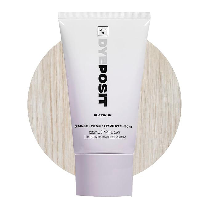 Good Dye Young Color Depositing Mask, DYEposit Color Depositing Conditioner, Toning Treatment, Tone & Enhance Color-Treated Hair - Semi Permanent Hair Dye, Vegan and Cruelty-Free (Platinum) 4 fl oz
