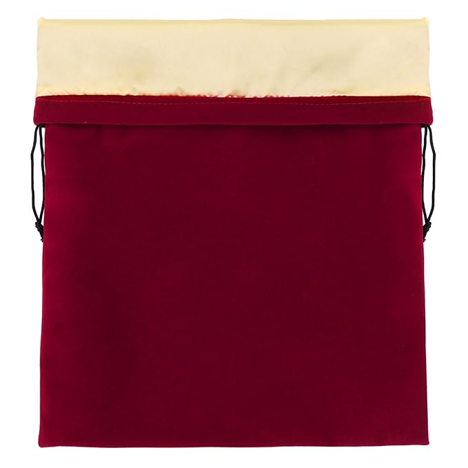 Segbeauty Blow Dryer Bag, Hair Dryer Storage Bag, 11.8x15.7 inches Satin Lined Storage Bags with Drawstring Wine Red Velvet Pouch Bag Travel Organizer for Diffuser, Straighteners, Clothes