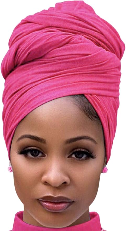 Harewom Head Wraps for Black Women Stretch Head Scarf Long African Hair Wraps Turban Headwraps Jersey Headbands