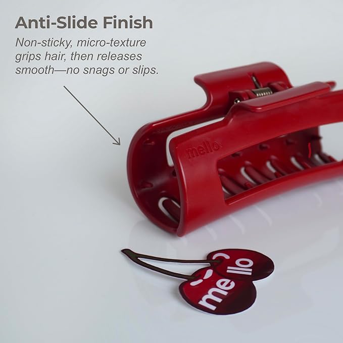 The Original Mello Hair Claw Clip Squishy Claw Clip Made in Korea Patent Pending 30021976 (Red, Medium)