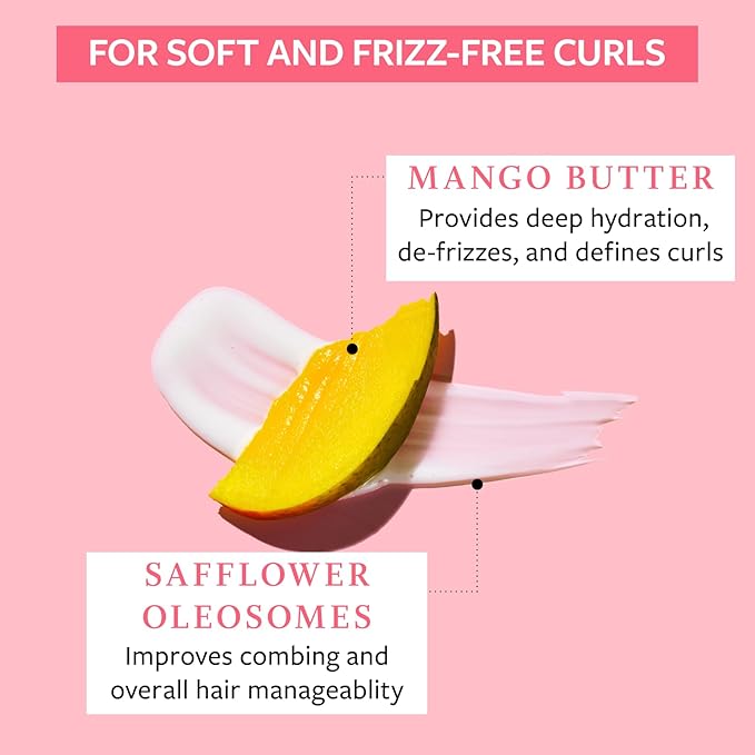 FUNCTION OF BEAUTY Leave In Conditioner for Curly Hair, 7 oz - Sulfate Free Conditioner with Mango Butter Hydrates, De-Frizzes and Defines Curls