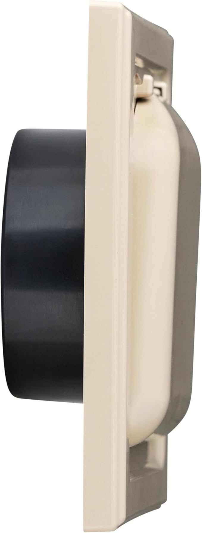 NO-PEST VENT, Exclusive Dual Door Dryer Vent Cover Outdoor 4 inch with Collar, Made in USA w Highest UV Resistant Plastic in any Outdoor Vent Cover (Tan, 4" Plastic WIth Collar)