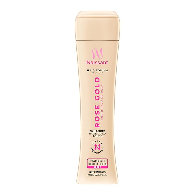 naissant Rose Gold Hair Toning Mask | Ultra High-Purity Pigments | Color Depositing Soft Rose Gold Tone | Hyaluronic Acid, Collagen & Biotin | Paraben, Ammonia & Sulfate Free | 10.1 Fl. Oz