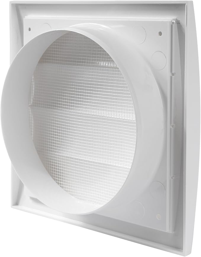 Repa Market 6 Inch White Dryer Vent Cover/Duct Cover for Walls or Ducting/ABS Plastic Grille with Flaps and Insect Screen/Exhaust and Dryer Vent Covers for Indoor & Outdoor Use