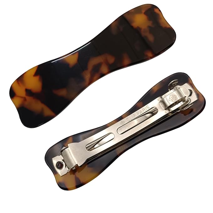 Hair Clips for Women,3.5 Inch Acetate Medium Hair Claw Clips for Women Thin Thick Curly Hair,Strong Hold No Slip Grip,French Classic Multicolor Barrettes Hair (Tortoiseshell Bow)