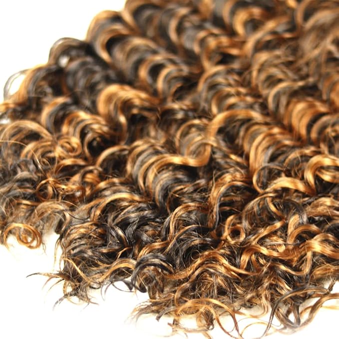 26 28 30 Inch P1B30 Bundles Human Hair Highlight Deep Wave Bundle Brazilian Virgin Remy Hair Extensions Niegmeag 2 Tone Black and Light Brown Deep Wave Bundle 300g