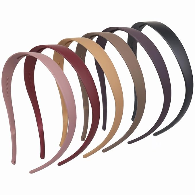 6 Pack Headbands Designed for Eyewear,Flex No Pressure Hairbands for Women Comfortable Plastic Headbands with Teeth-Matte Finish