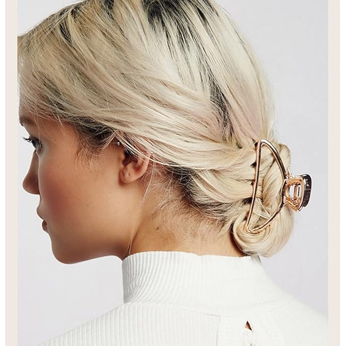 8 Pieces Metal Hair Claw Clips Set, Includes 3 Inches Large Size Hair Catch Barrette Jaw Clamp and 1.57 Inches Small Half Bun Hairpins for Women, Hair Accessories