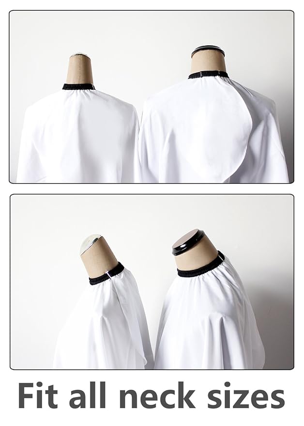 Professional Salon Cape Polyester Haircut Apron Barber Cape,54”x62”,White,C026005B