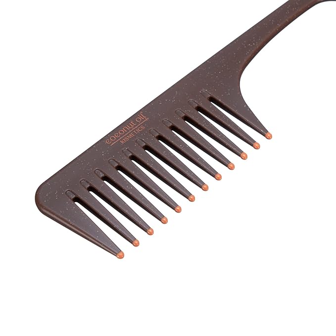 Coconut Oil Infused, Scented Shower Comb, Wide Tooth Comb for Detangling Wet or Dry hair. For All Hair Type