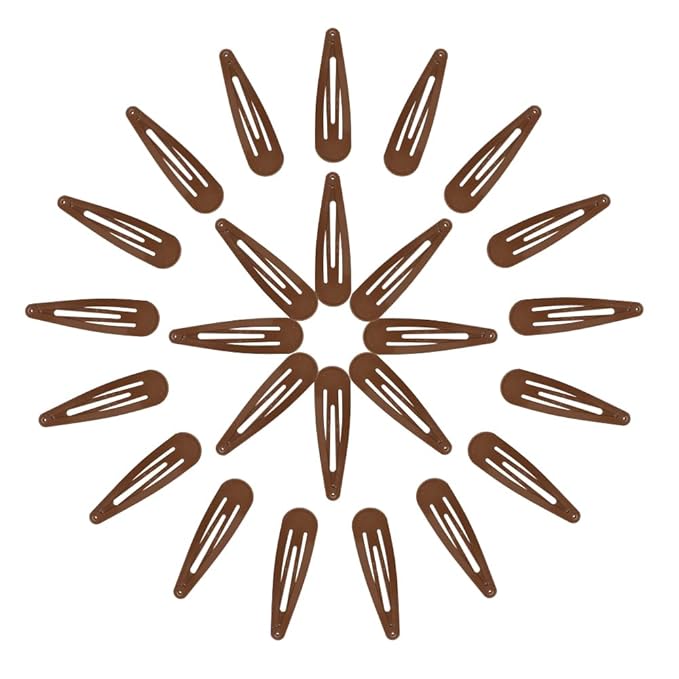 25 Pieces 2.8 Inch Large Snap Hair Clips No Slip Metal Clips Hair Barrettes for Women Hair Pins Hair Accessories Salon Supplies (Brown)