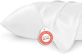 Bedsure Satin Pillowcase 2 Pack Similar to Silk Pillow Cases Standard Size, Pillow Case for Sleeping Women with Envelope Closure, Gifts for Women Men, Pure White, 20x26 Inches, 2pcs