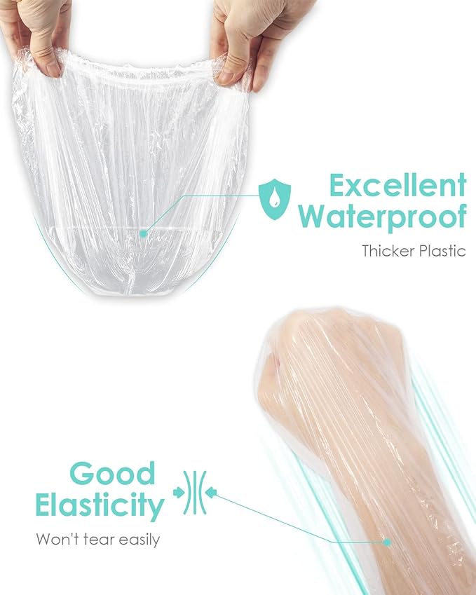 Auban 30PCS Disposable Shower Caps, Plastic Clear Hair Cap Large Thick Waterproof Bath Caps for Women, Hotel Travel Essentials Accessories Deep Conditioning Hair Care Cleaning Supplies(17.3")