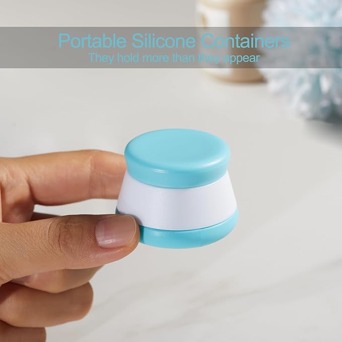 INSFIT Travel Containers for Toiletries, TSA Approved Silicone Cream Jars with Lids, BPA Free Travel Size Toiletries Leakproof Cruise Essentials for Cosmetic Cream Lotion