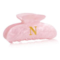 Acrylic Letter Hair Clips for Women - Pink Monogram Hair Claw Alphabet Large Hair Clip, Fashion Glitter Claw Clips Elegant And Durable Hair Accessory, Letter N
