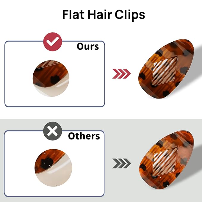 4 PCS Flat Large Hair Clips for Women, Duck Billed Lay DownHair Claw Clips, Strong Hold Matte Hair Barrettes for Women Thin Hair, Duck Billed Lay Down Hair Clips, designed for women