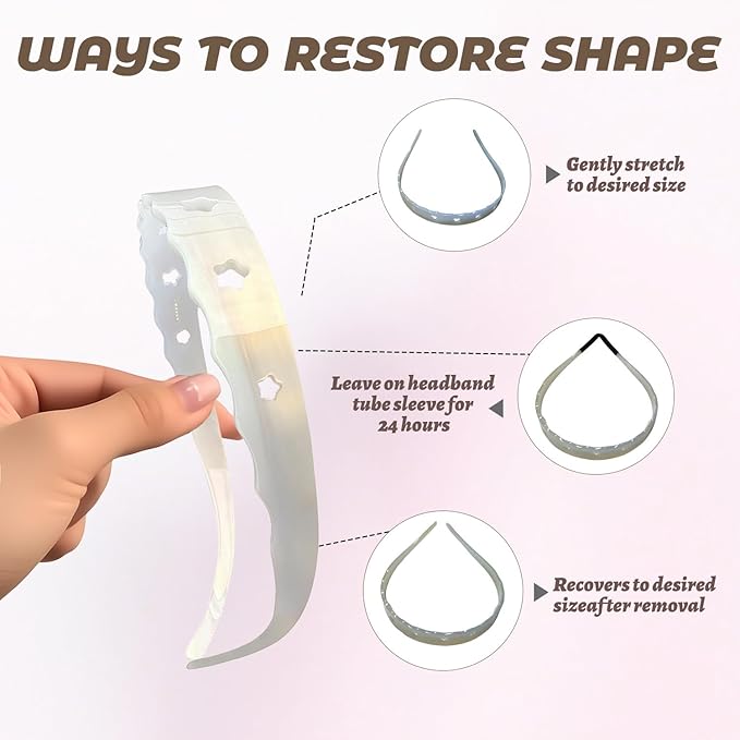 Acetate Hairbands for Women - Non-Slip Thin Headbands with Teeth, Eyewear-Friendly Design, 90s Retro Hair Accessories, No Pressure & No Headache Sunglasses Headband (White Star)