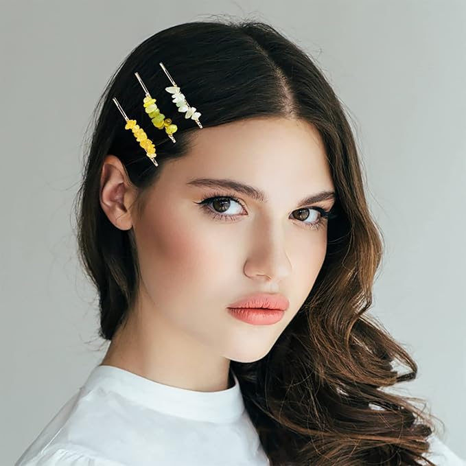 Crystal Hair Pins Gemstone Jeweled Bobby Pin Decorative Hair Accessories for Women Colorful Hairpins Set of 15