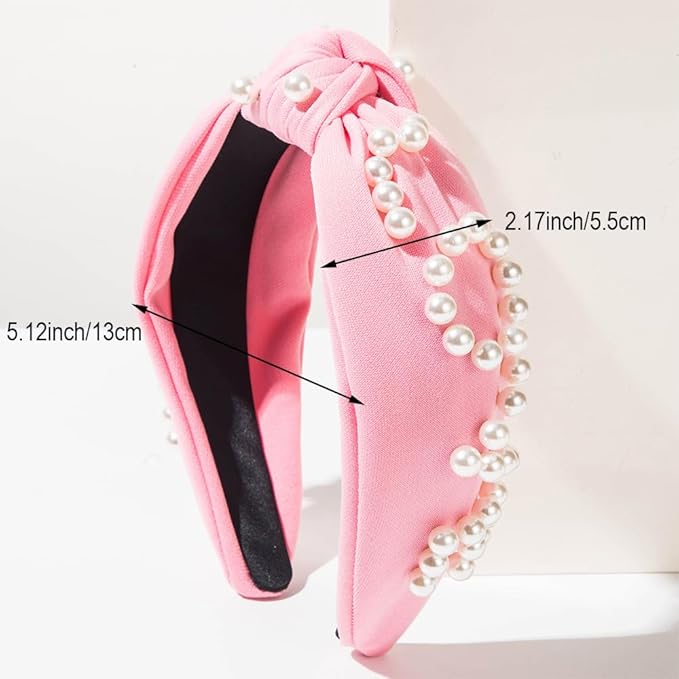 Headbands for Women,Non-slip Hair Accessories Wide Hair Band with Pearl Accessories for Valentine's Day Gift,Birthday,Party