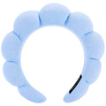 Spa Headbands for Washing Face or Makeup, Sponge Bubble Skincare Headbands, Puffy Terry Cloth Hairband for Women, Skin Care Makeup Headwear Hair Accessories for Girls(Blue)