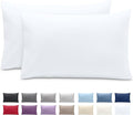 Bare Home Microfiber Pillow Cases - Queen Size Set of 2 - Cooling Pillowcases - Double Brushed - Easy Care - Envelope Closure (Queen Pillowcase Set of 2, White)