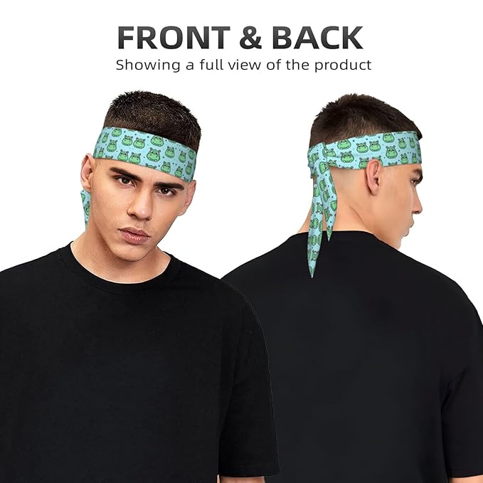 Men Women Fashion Sports Sweat Band Hair Accessories for Sports Workout Shower, Long Multifunction Cute Cartoon Hippo Head Ribbon Headwear