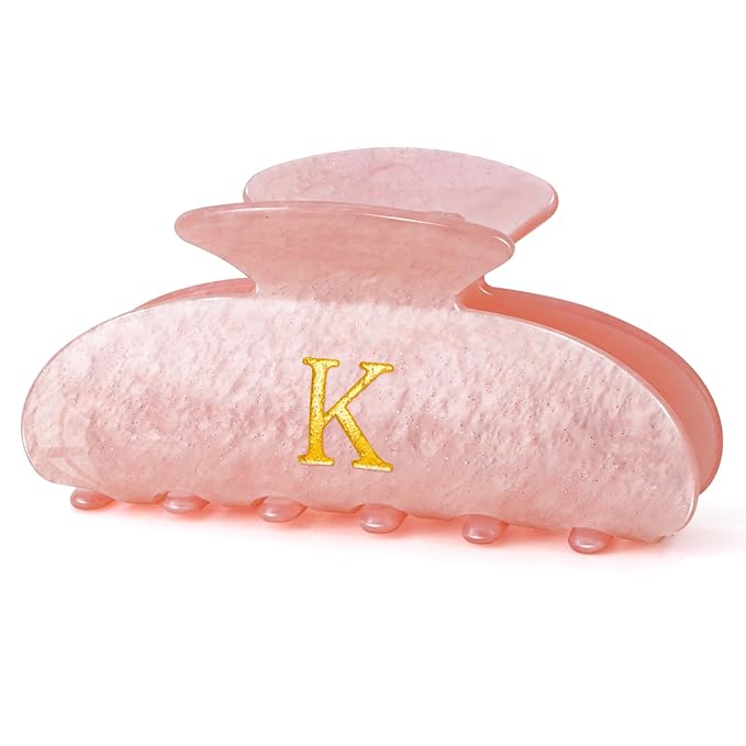 Christmas Gifts for Teenage Girls Stocking Stuffers for Teen Girls | Claw Clip Initial Hair Clips | Personalized Hair Claws | 8 9 10 11 12 13 14 15 16 Years Old Girl Gifts Trendy Stuff - Pink,K