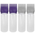 4 PCS Root Comb Applicator Bottle,Hair Oiling Applicator,Hair Oil Applicator Bottle for Hair Dye Shampoos Hair Salons.6oz (Purple+Grey)