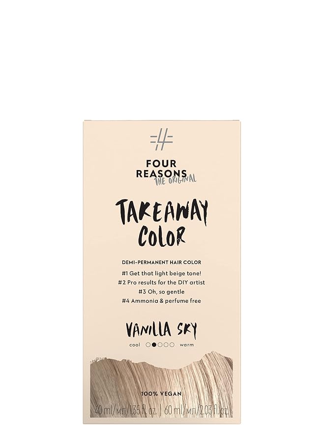 Four Reasons Original Takeaway Color - Vanilla Sky – 9.13 Bright Light Beige - Demi-Permanent Hair Color - Ammonia-Free and Fragrance-Free Hair Dye - 100% Vegan & Cruelty Free