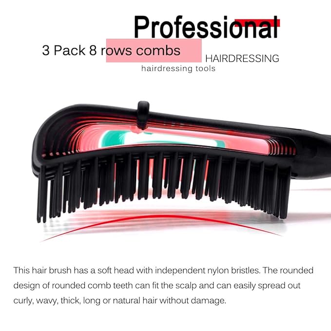 Detangling Hair Brush for Afro America/African Hair Textured 3a to 4c, Knots Detangler Scalp Massage Comb for Women, Black (1 pc)