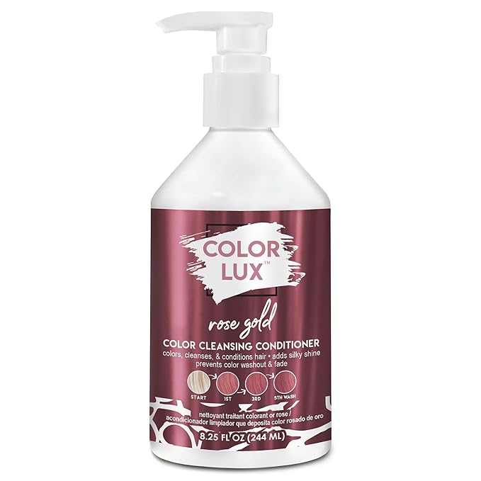 Color Lux Color Cleansing Conditioner, Rose Gold, 3-in-1 Color Depositing Formula, Vegan, Sulfate-Free, Paraben-Free, 8.25 oz