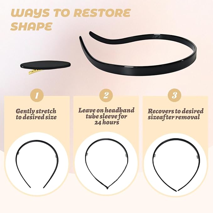 Hair Bands Eyewear-Friendly Design, Hairbands for Women - Non-Slip Thin Headbands with Teeth, No Pressure & No Headache Sunglasses Headband (Black)