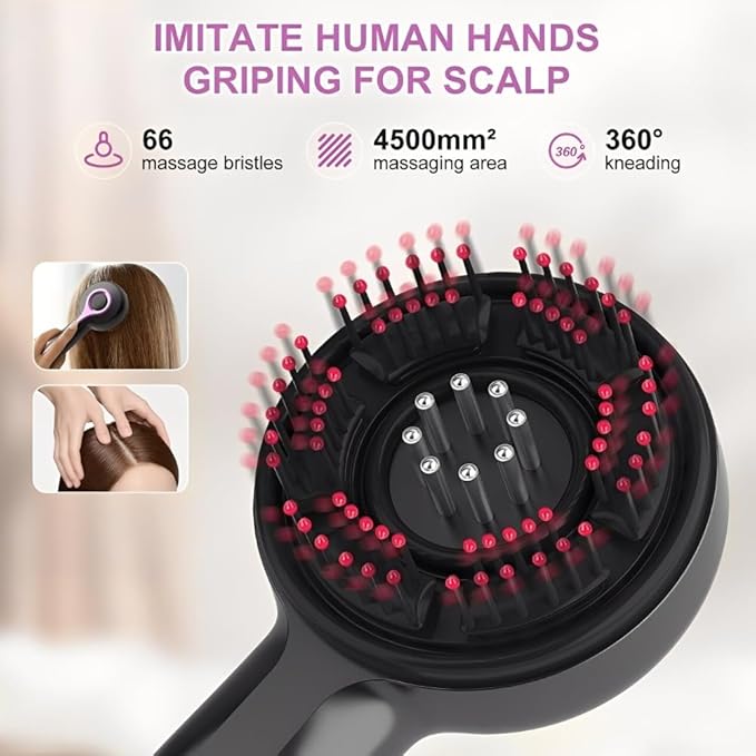 Electric Hair Massager Comb, Multi-Function Scalp Massager Brush for Hairs Care, Hair Scalp Massager Comb with Oil Applicator, Scalp Massager for Home Relaxation and Travel Use