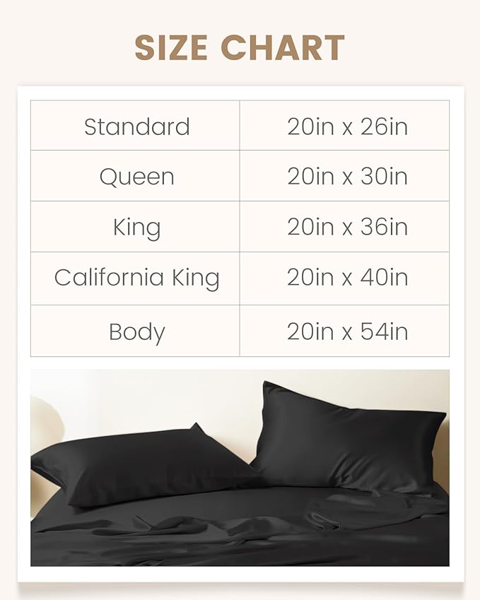 THXSILK 100% Pure Mulberry Silk Pillowcase for Hair and Skin, Grade 6A+ Silk Dual Sides, Silk Bed Pillow Case with Hidden Zipper, 1pc, Standard Size(20"x26"), Black